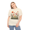Wildflowers and Orange Roses, Graphic T-Shirts for Women, Floral Shirt, Womens Short Sleeve, Ladies Graphic Tees #5045TTS