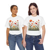 Wildflowers and Orange Roses, Graphic T-Shirts for Women, Floral Shirt, Womens Short Sleeve, Ladies Graphic Tees #5045TTS