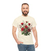 Wildflowers and Red Roses, Graphic T-Shirts for Women, Floral Shirt, Womens Short Sleeve, Ladies Graphic Tees #5130TTS
