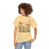 Wildflowers and Pink Roses, Graphic T-Shirts for Women, Floral Shirt, Womens Short Sleeve, Ladies Graphic Tees #5023TTS
