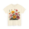 Wildflowers and Pink & Yellow Roses, Graphic T-Shirts for Women, Floral Shirt, Womens Short Sleeve, Ladies Graphic Tees #5147TTS