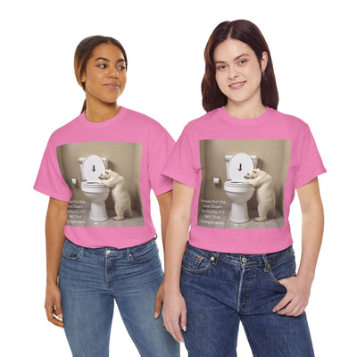 Please Put the Seat Down, Seriously, It's Not that Complicated, Polar Bear Toilet Seat Down, Seat Down Reminder Shirt #5004STS