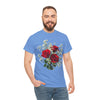 Wildflowers and Red Roses, Graphic T-Shirts for Women, Floral Shirt, Womens Short Sleeve, Ladies Graphic Tees #5127TTS