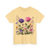 Wildflowers and Pink/Violet Roses, Graphic T-Shirts for Women, Floral Shirt, Womens Short Sleeve, Ladies Graphic Tees #5101TTS