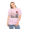 Wildflowers and a Red Rose, Graphic T-Shirts for Women, Floral Shirt, Womens Short Sleeve, Ladies Graphic Tees #5008TTS