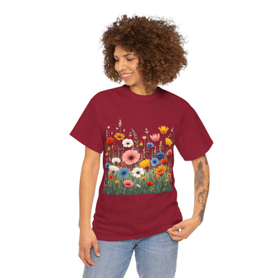 Wildflowers, Graphic T-Shirts for Women, Floral Shirt, Womens Short Sleeve, Ladies Graphic Tees #5108TTS