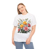 Wildflowers and Pink & Yellow Roses, Graphic T-Shirts for Women, Floral Shirt, Womens Short Sleeve, Ladies Graphic Tees #5149TTS