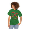 Wildflowers and Red Roses, Graphic T-Shirts for Women, Floral Shirt, Womens Short Sleeve, Ladies Graphic Tees #5034TTS