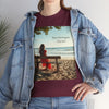 Have You Forgiven Your Ex?  Woman on Bench Looking at Waves, Forgiving T-Shirt, Forgiveness, Relationship Healing Top #5002STS
