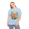 Wildflowers and Pink & Yellow Roses, Graphic T-Shirts for Women, Floral Shirt, Womens Short Sleeve, Ladies Graphic Tees #5144TTS