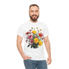 Wildflowers and Pink & Yellow Roses, Graphic T-Shirts for Women, Floral Shirt, Womens Short Sleeve, Ladies Graphic Tees #5138TTS