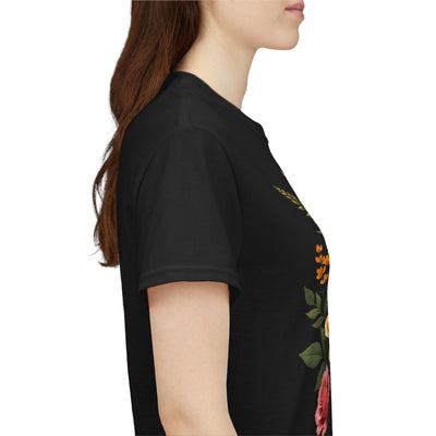 Wildflowers and Pink & Yellow Roses, Graphic T-Shirts for Women, Floral Shirt, Womens Short Sleeve, Ladies Graphic Tees #5149TTS