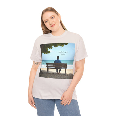 Have You Forgiven Your Ex?Man on Bench Looking at Waves, Forgiving T-Shirt, Forgiveness, Relationship Healing Top #5005STS