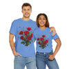 Wildflowers and Red Roses, Graphic T-Shirts for Women, Floral Shirt, Womens Short Sleeve, Ladies Graphic Tees #5131TTS