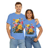 Wildflowers and Pink & Yellow Roses, Graphic T-Shirts for Women, Floral Shirt, Womens Short Sleeve, Ladies Graphic Tees #5148TTS