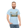 Wildflowers and White Roses, Graphic T-Shirts for Women, Floral Shirt, Womens Short Sleeve, Ladies Graphic Tees #5039TTS