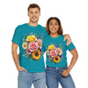 Wildflowers and Pink & Yellow Roses, Graphic T-Shirts for Women, Floral Shirt, Womens Short Sleeve, Ladies Graphic Tees #5145TTS