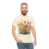 Wildflowers and Pink & Yellow Roses, Graphic T-Shirts for Women, Floral Shirt, Womens Short Sleeve, Ladies Graphic Tees #5142TTS