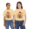 Wildflowers and Pink & Red Roses, Graphic T-Shirts for Women, Floral Shirt, Womens Short Sleeve, Ladies Graphic Tees #5134TTS