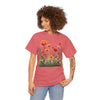 Wildflowers and Orange Roses, Graphic T-Shirts for Women, Floral Shirt, Womens Short Sleeve, Ladies Graphic Tees #5045TTS