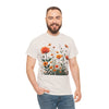 Wildflowers and Orange Roses, Graphic T-Shirts for Women, Floral Shirt, Womens Short Sleeve, Ladies Graphic Tees #5046TTS