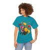 Wildflowers and Pink & Yellow Roses, Graphic T-Shirts for Women, Floral Shirt, Womens Short Sleeve, Ladies Graphic Tees #5138TTS