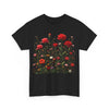 Wildflowers and Red Roses, Graphic T-Shirts for Women, Floral Shirt, Womens Short Sleeve, Ladies Graphic Tees #5035TTS