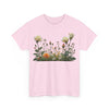 Wildflowers and White Roses, Graphic T-Shirts for Women, Floral Shirt, Womens Short Sleeve, Ladies Graphic Tees #5039TTS