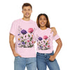 Wildflowers and Pink/Violet Roses, Graphic T-Shirts for Women, Floral Shirt, Womens Short Sleeve, Ladies Graphic Tees #5101TTS
