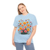 Wildflowers and Pink & Yellow Roses, Graphic T-Shirts for Women, Floral Shirt, Womens Short Sleeve, Ladies Graphic Tees #5140TTS