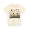 Wildflowers and White Roses, Graphic T-Shirts for Women, Floral Shirt, Womens Short Sleeve, Ladies Graphic Tees #5041TTS