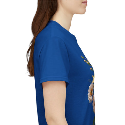 Wildflowers and Pink & Yellow Roses, Graphic T-Shirts for Women, Floral Shirt, Womens Short Sleeve, Ladies Graphic Tees #5136TTS