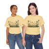 Wildflowers and White Roses, Graphic T-Shirts for Women, Floral Shirt, Womens Short Sleeve, Ladies Graphic Tees #5039TTS