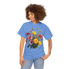 Wildflowers and Pink & Yellow Roses, Graphic T-Shirts for Women, Floral Shirt, Womens Short Sleeve, Ladies Graphic Tees #5138TTS