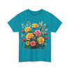 Wildflowers and Pink & Yellow Roses, Graphic T-Shirts for Women, Floral Shirt, Womens Short Sleeve, Ladies Graphic Tees #5142TTS