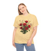 Wildflowers and Red Roses, Graphic T-Shirts for Women, Floral Shirt, Womens Short Sleeve, Ladies Graphic Tees #5131TTS
