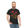 Wildflowers and Red Roses, Graphic T-Shirts for Women, Floral Shirt, Womens Short Sleeve, Ladies Graphic Tees #5034TTS