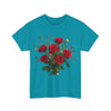 Wildflowers and Red Roses, Graphic T-Shirts for Women, Floral Shirt, Womens Short Sleeve, Ladies Graphic Tees #5131TTS