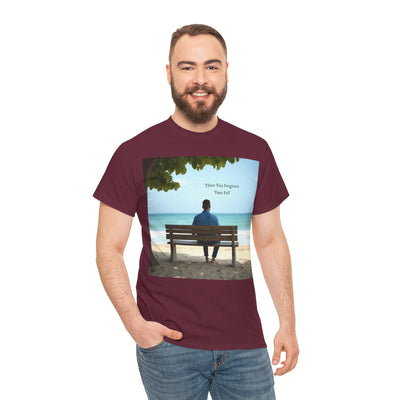 Have You Forgiven Your Ex?Man on Bench Looking at Waves, Forgiving T-Shirt, Forgiveness, Relationship Healing Top #5005STS
