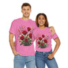 Wildflowers and Red Roses, Graphic T-Shirts for Women, Floral Shirt, Womens Short Sleeve, Ladies Graphic Tees #5129TTS