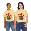 Wildflowers and Red Roses, Graphic T-Shirts for Women, Floral Shirt, Womens Short Sleeve, Ladies Graphic Tees #5128TTS