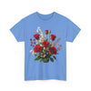 Wildflowers and Red Roses, Graphic T-Shirts for Women, Floral Shirt, Womens Short Sleeve, Ladies Graphic Tees #5130TTS