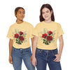 Wildflowers and Red Roses, Graphic T-Shirts for Women, Floral Shirt, Womens Short Sleeve, Ladies Graphic Tees #5127TTS