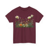 Wildflowers and White Roses, Graphic T-Shirts for Women, Floral Shirt, Womens Short Sleeve, Ladies Graphic Tees #5039TTS