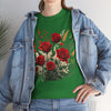 Wildflowers and Red Roses, Graphic T-Shirts for Women, Floral Shirt, Womens Short Sleeve, Ladies Graphic Tees #5129TTS