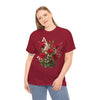 Wildflowers and Red Roses, Graphic T-Shirts for Women, Floral Shirt, Womens Short Sleeve, Ladies Graphic Tees #5130TTS