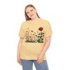 Wildflowers and a Red Rose, Graphic T-Shirts for Women, Floral Shirt, Womens Short Sleeve, Ladies Graphic Tees #5008TTS