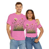 Wildflowers and White Roses, Graphic T-Shirts for Women, Floral Shirt, Womens Short Sleeve, Ladies Graphic Tees #5041TTS