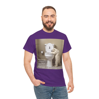 Please Put the Seat Down, Seriously, It's Not that Complicated, Polar Bear Toilet Seat Down, Seat Down Reminder Shirt #5004STS