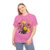 Wildflowers and Pink & Yellow Roses, Graphic T-Shirts for Women, Floral Shirt, Womens Short Sleeve, Ladies Graphic Tees #5138TTS